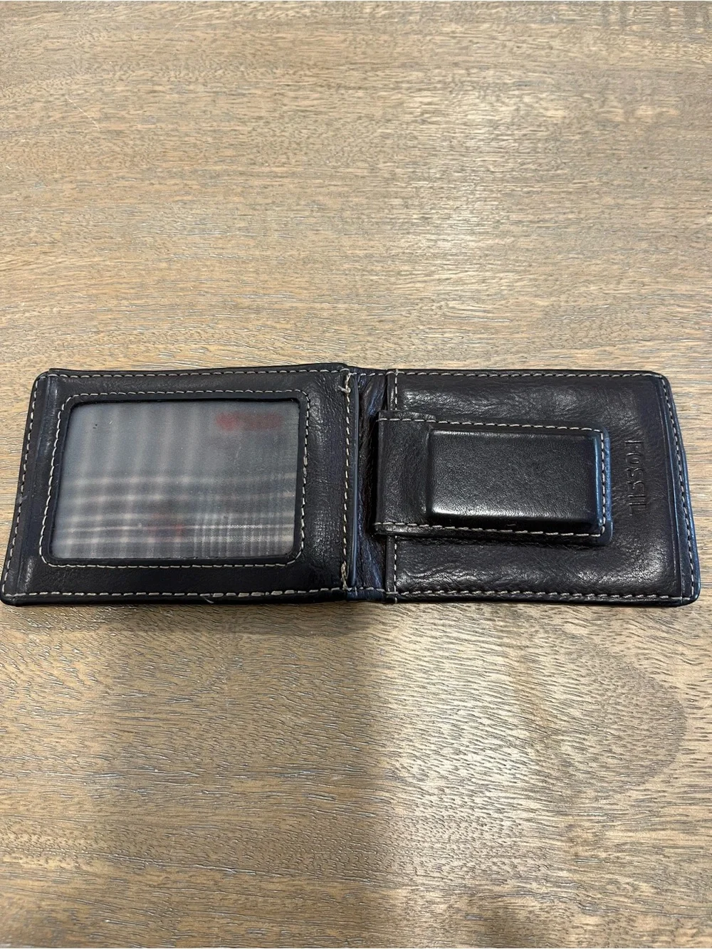 Fossil Dark Brown Leather Money Clip